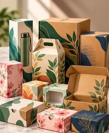 Printed mono-cartons and corrugated cartons